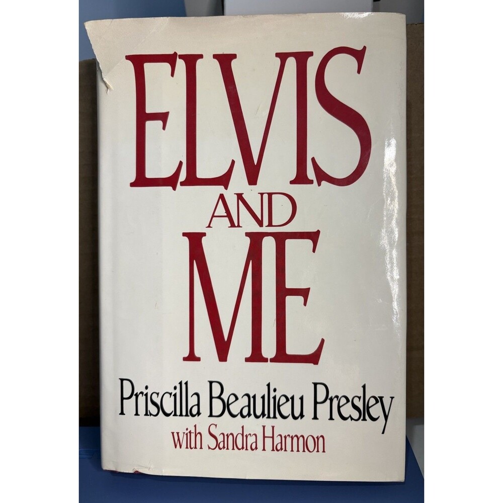 Elvis and Me Priscilla Presley 1985 Hardcover DJ Elvis Biography Vintage